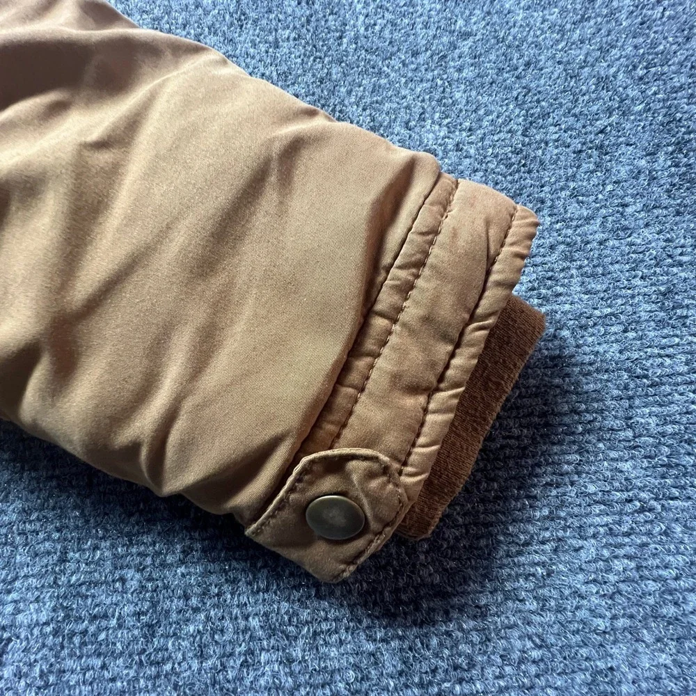 Carters Boys Heavyweight Parka Jacket Tan Brown Faux Fur Hood Size M 5-6